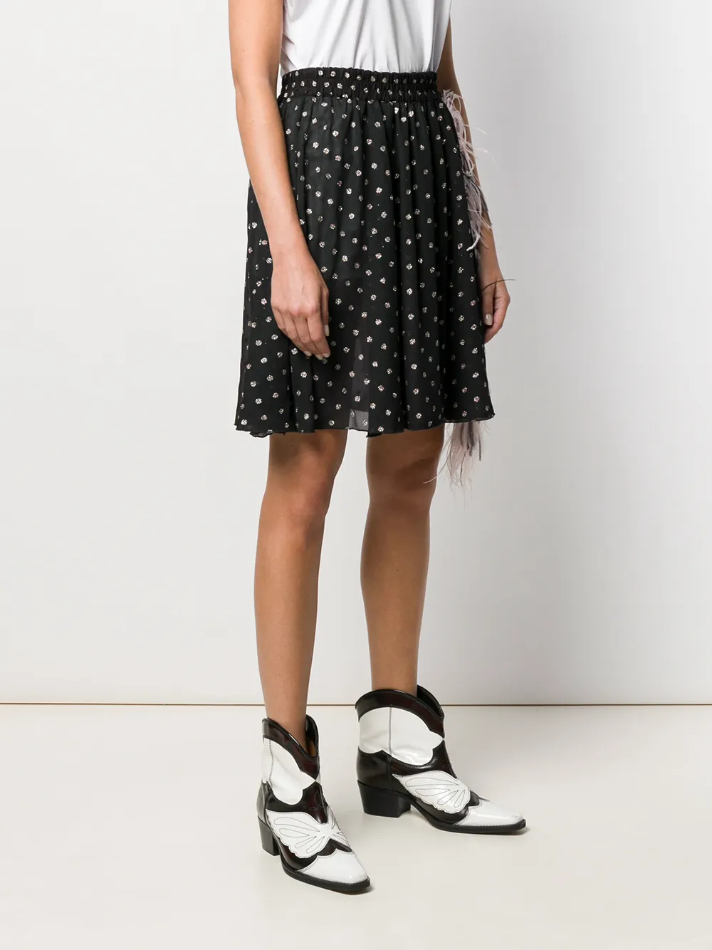 фото Msgm мини-юбка с перьями