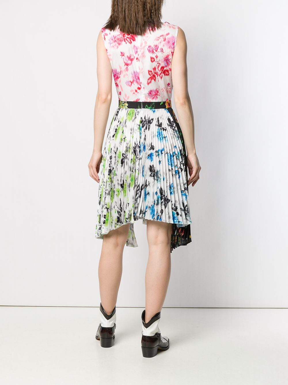 фото Msgm плиссированное платье с цветочным принтом
