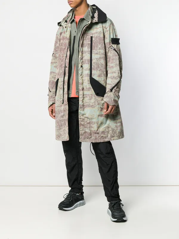 Stone Island Shadow Project Printed Hooded Parka Coat - Farfetch