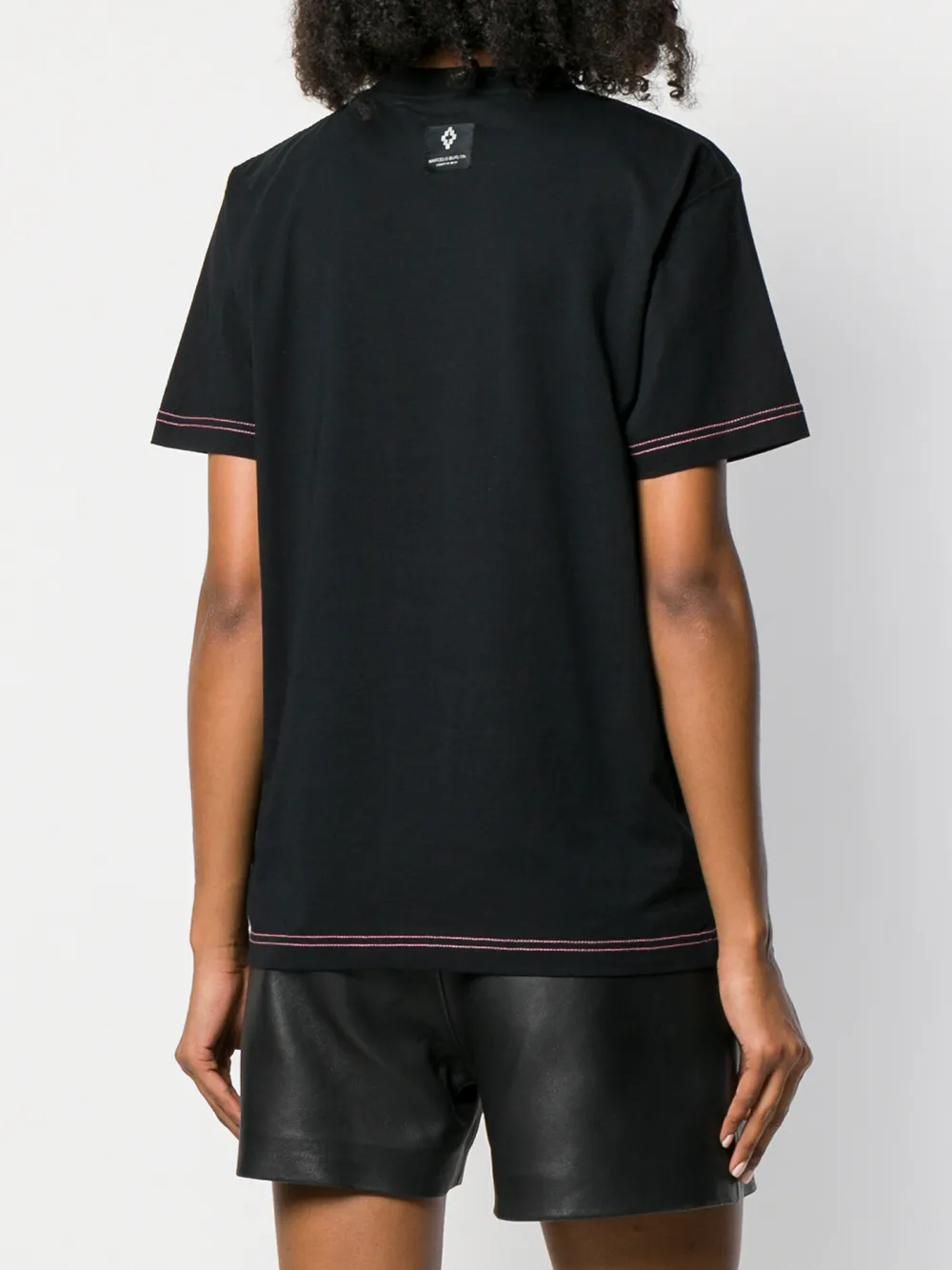 COUNTY OF MILAN T-shirt met contrasterende print Zwart