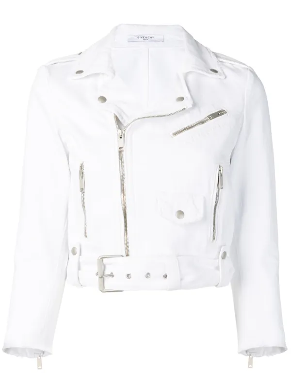 white cotton moto jacket