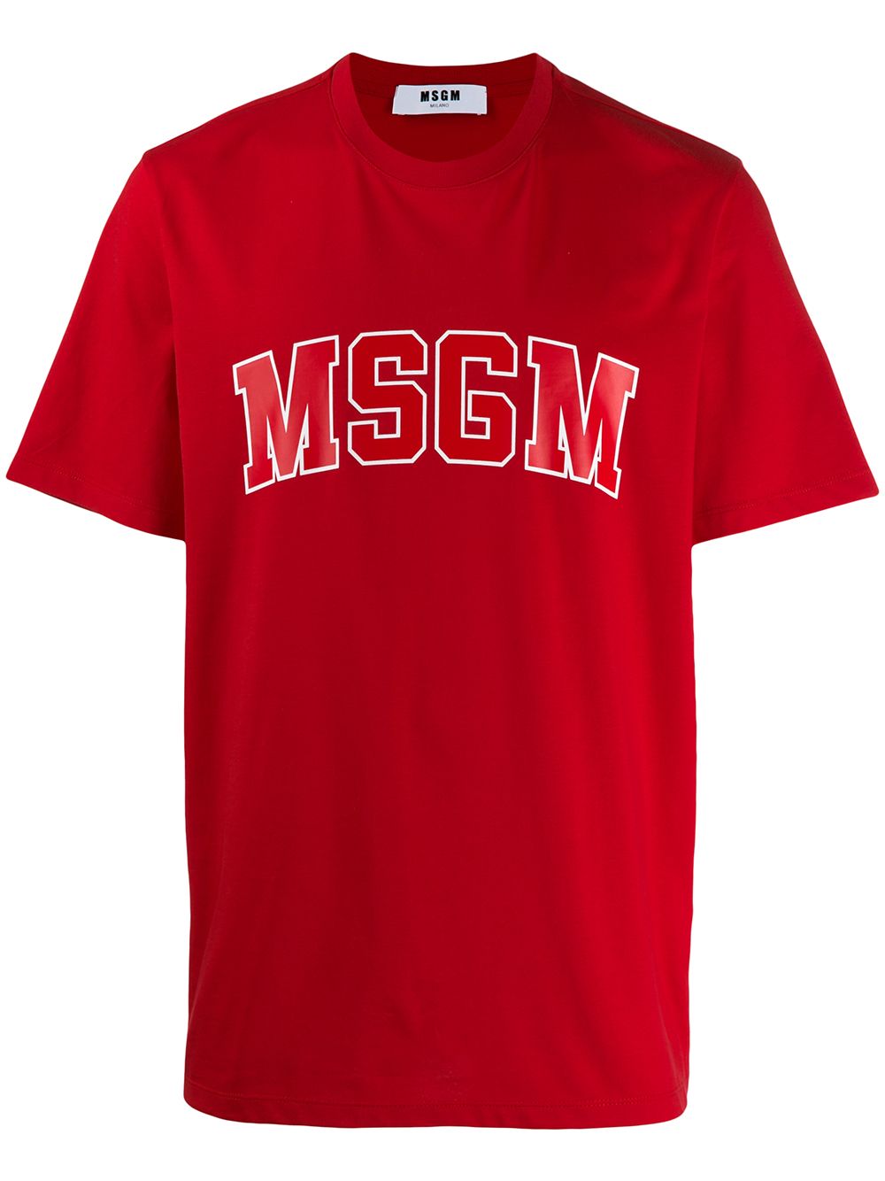 Msgm Logo Printed T-shirt In Red