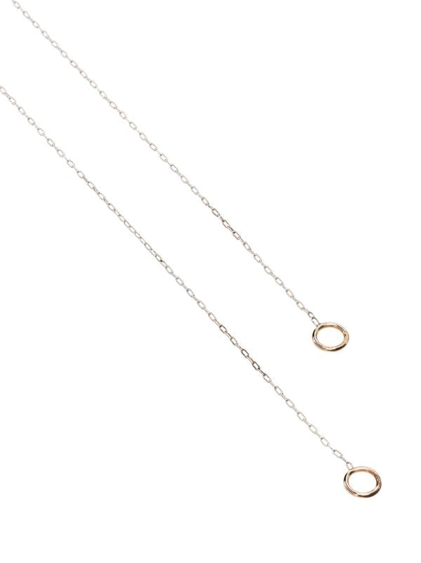 Marla Aaron Fine Silver Square Link Chain With 14k Yellow Gold