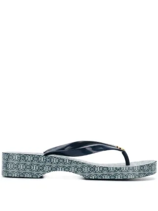 tory burch carved wedge flip flop