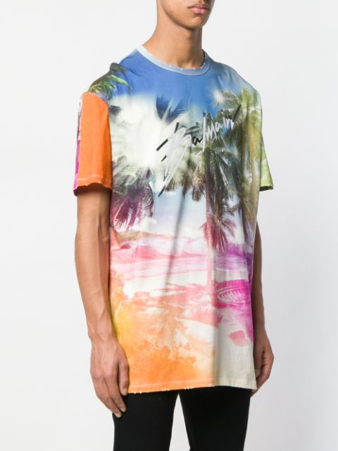 Balmain Beach Print T-Shirt Ss19 | Farfetch.com