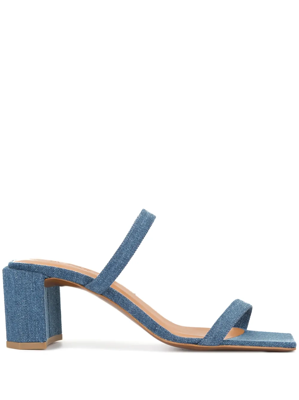 By Far Sandals BY FAR TANYA DENIM SANDALS - BLUE