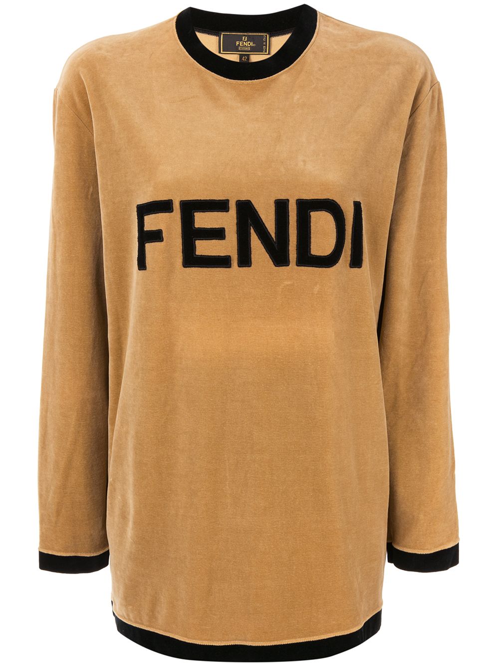 фото Fendi pre-owned вельветовый топ с принтом