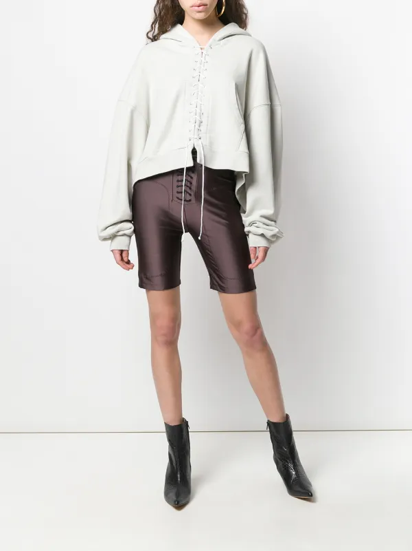 lace up biker shorts