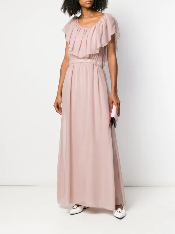 Giorgio Armani pink ruffle maxi dress 
