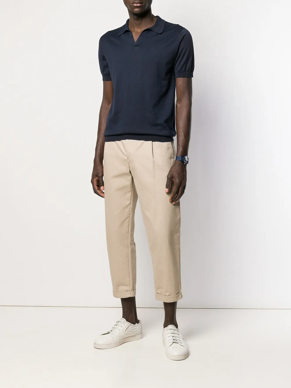 John Smedley Zacht poloshirt - Blauw