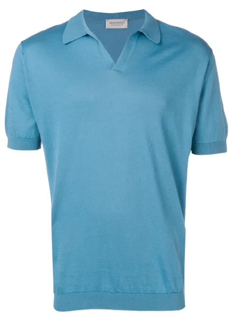 John Smedley Noah Sea Island Cotton Polo Shirt In Blue