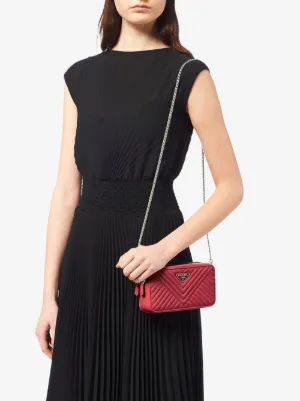 prada nylon and saffiano leather mini bag