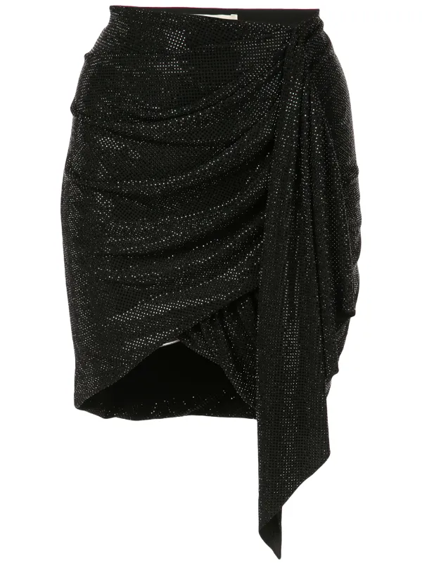 wrap drape mini skirt
