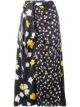 Image 1 of Self-Portrait floral wrap detail skirt