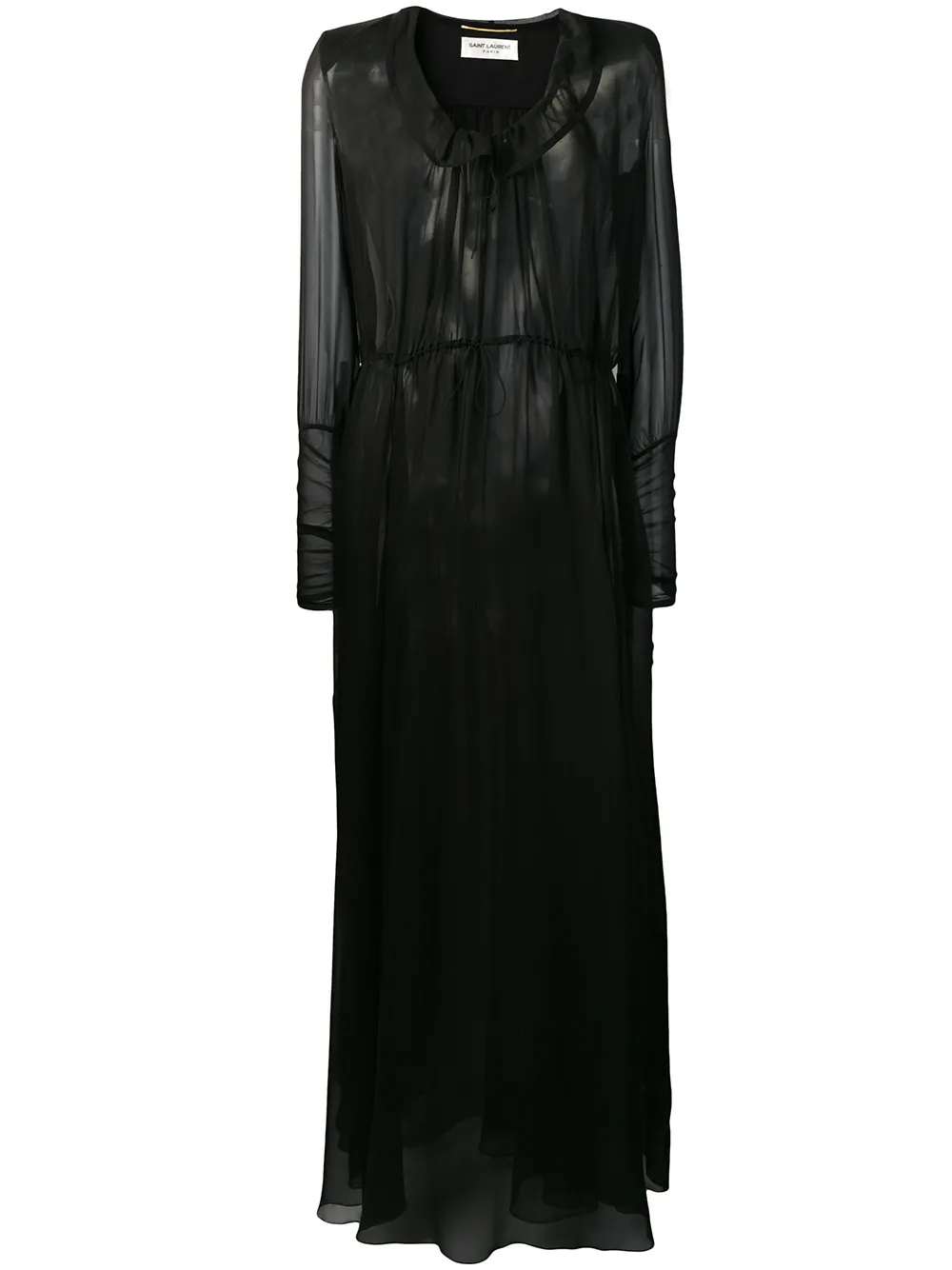 Saint Laurent vestido largo translúcido | negro | Image 1