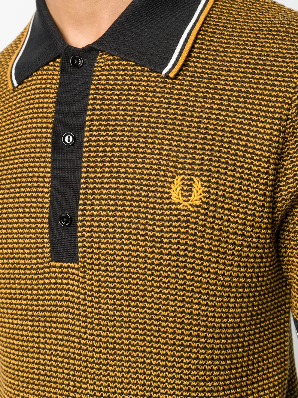 fred perry cable knit polo