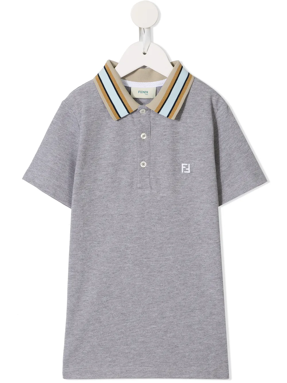 Fendi Kids рубашка-поло с контрастным воротником Fendi Kids рубашка-поло с контрастным воротником