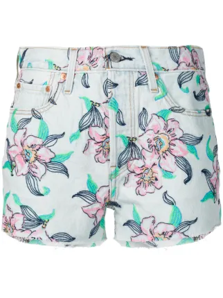 levi's floral shorts