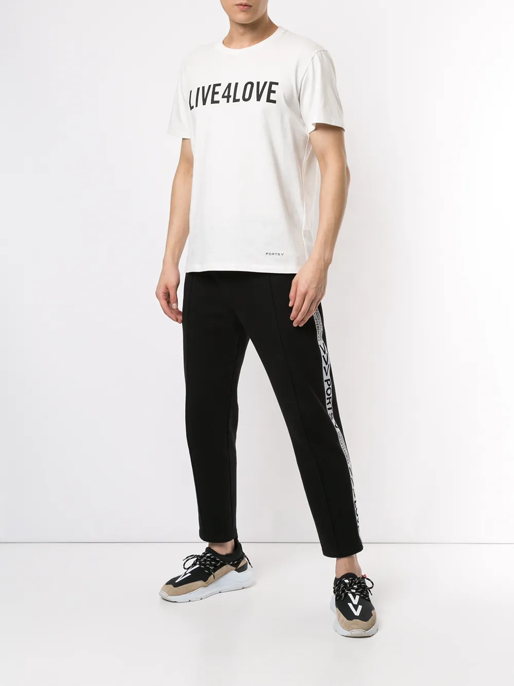 Ports V T-shirt met slogan Wit
