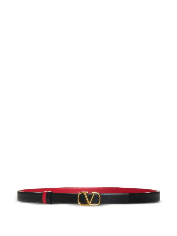 Valentino Vlogo Signature 20 Reversible Leather Belt, Black Vlogo Signature Belt In Shiny Calfskin 20 Mm for Woman in  main image 2