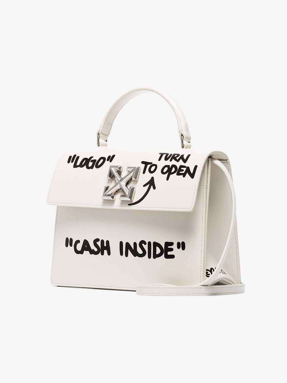 OFF-WHITE OFF-WHITE WHITE JITNEY 2.8 CASH INSIDE LEATHER BAG