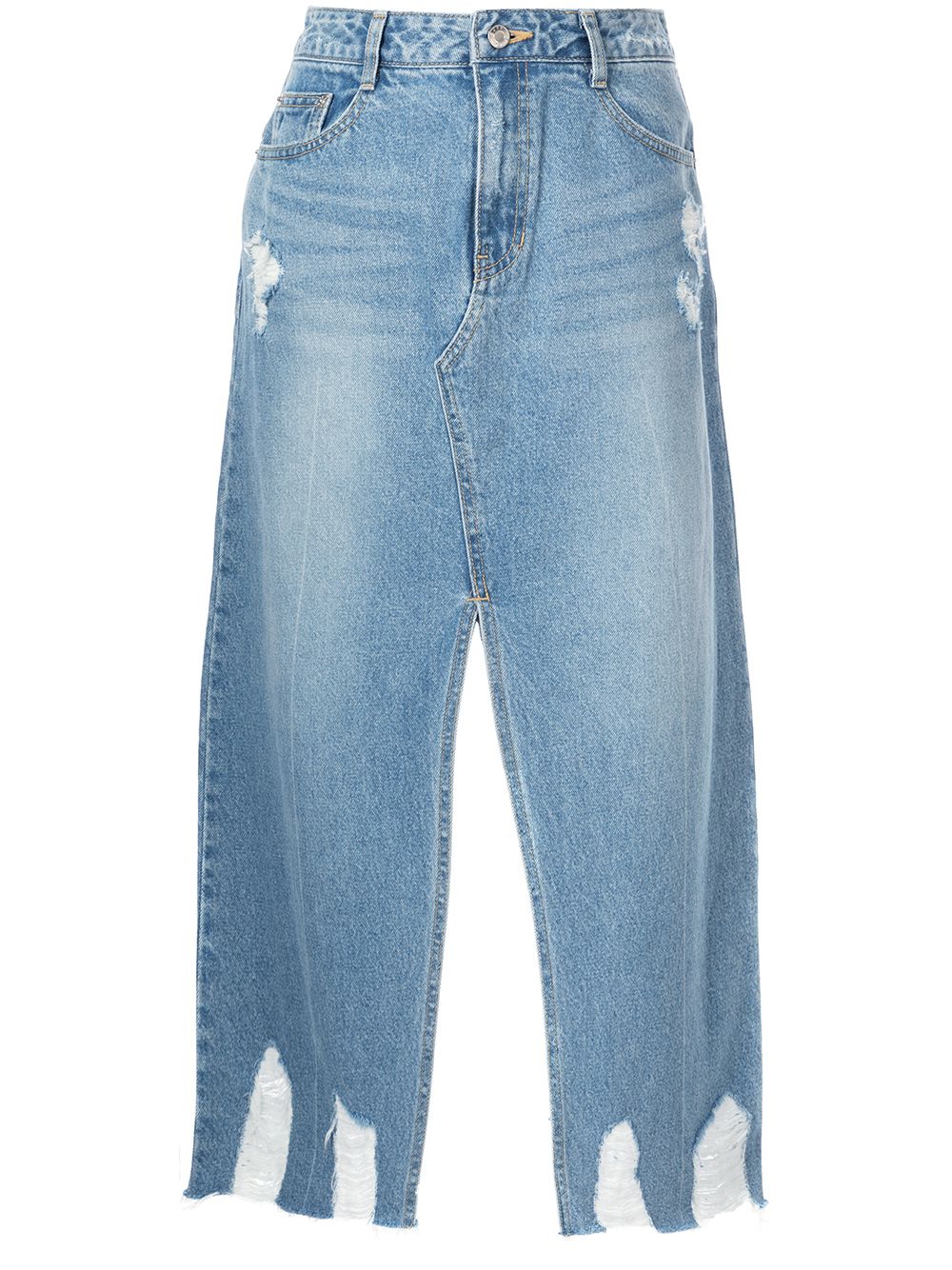 фото Sjyp состаренная джинсовая юбка