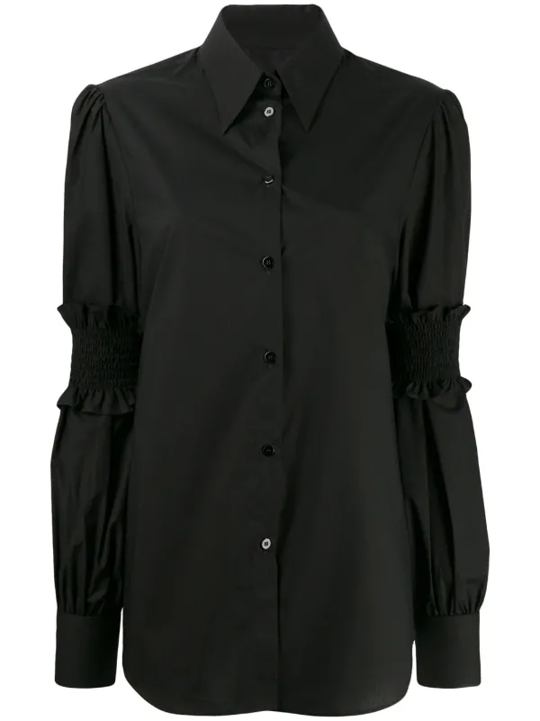 black ruffle sleeve shirt