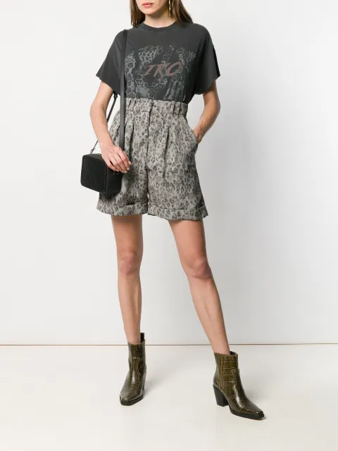 iro printed loose fit t-shirt - 黑色