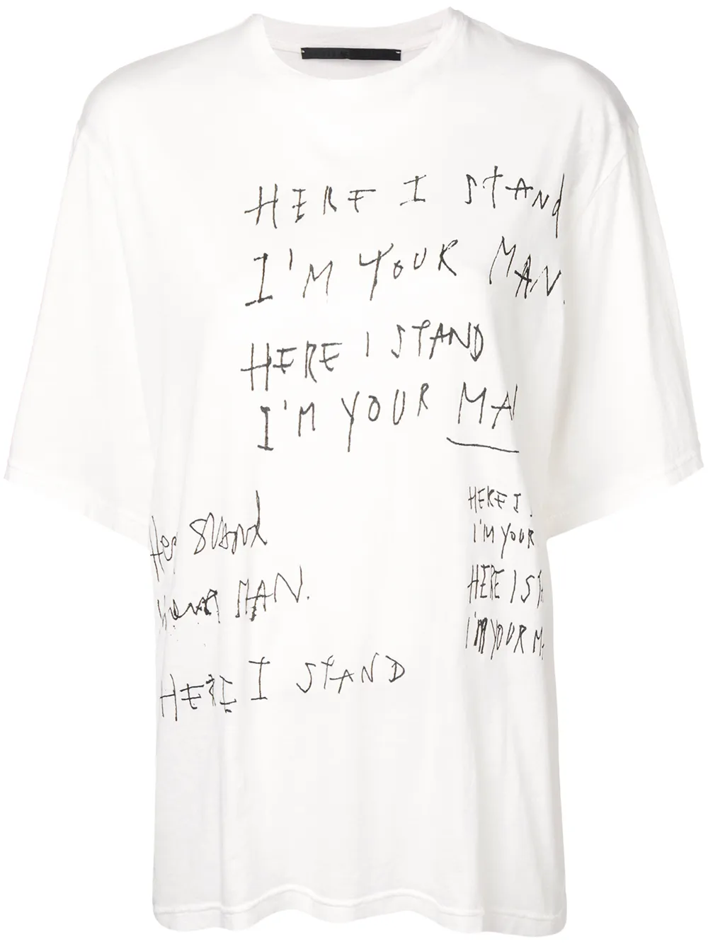 

Haider Ackermann playera oversize con estampado del eslogan - Blanco
