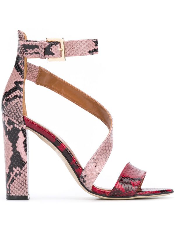 maroon block heel sandals