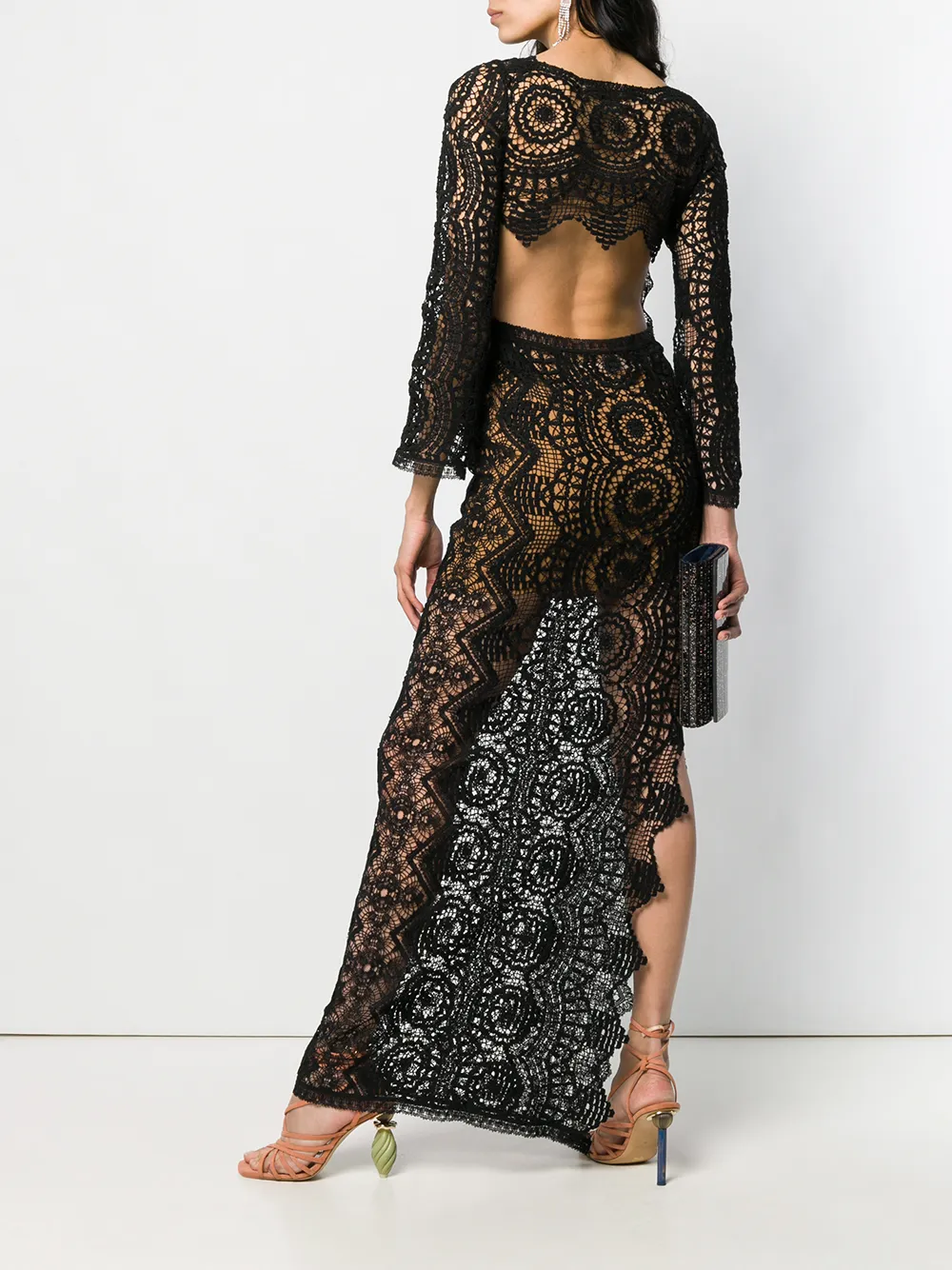 Alberta Ferretti Gehaakte jurk - Zwart