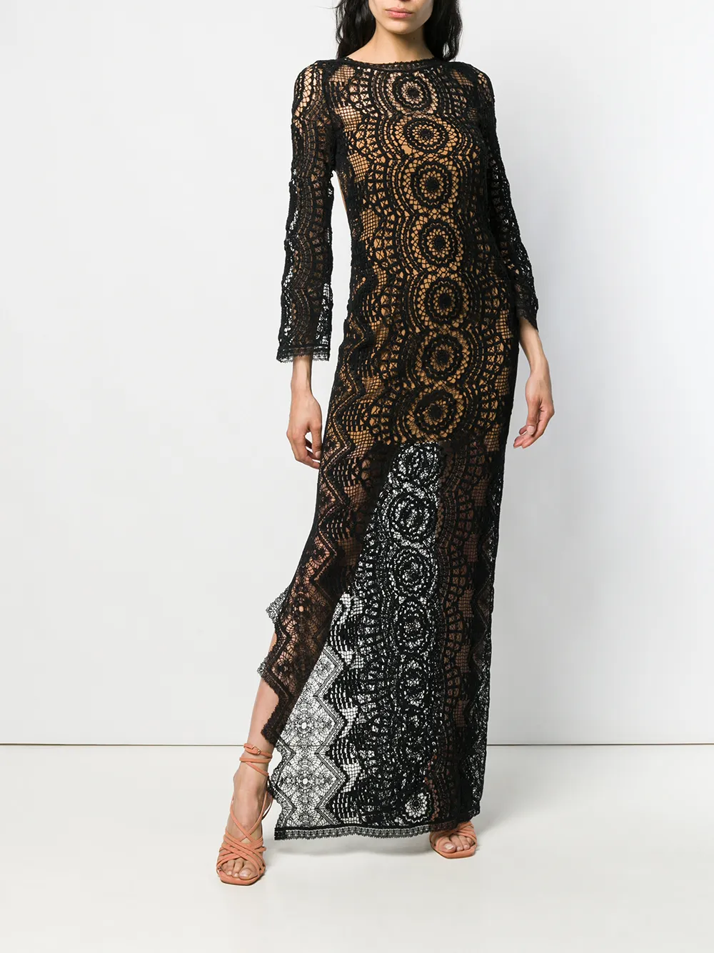 Alberta Ferretti Gehaakte jurk Zwart