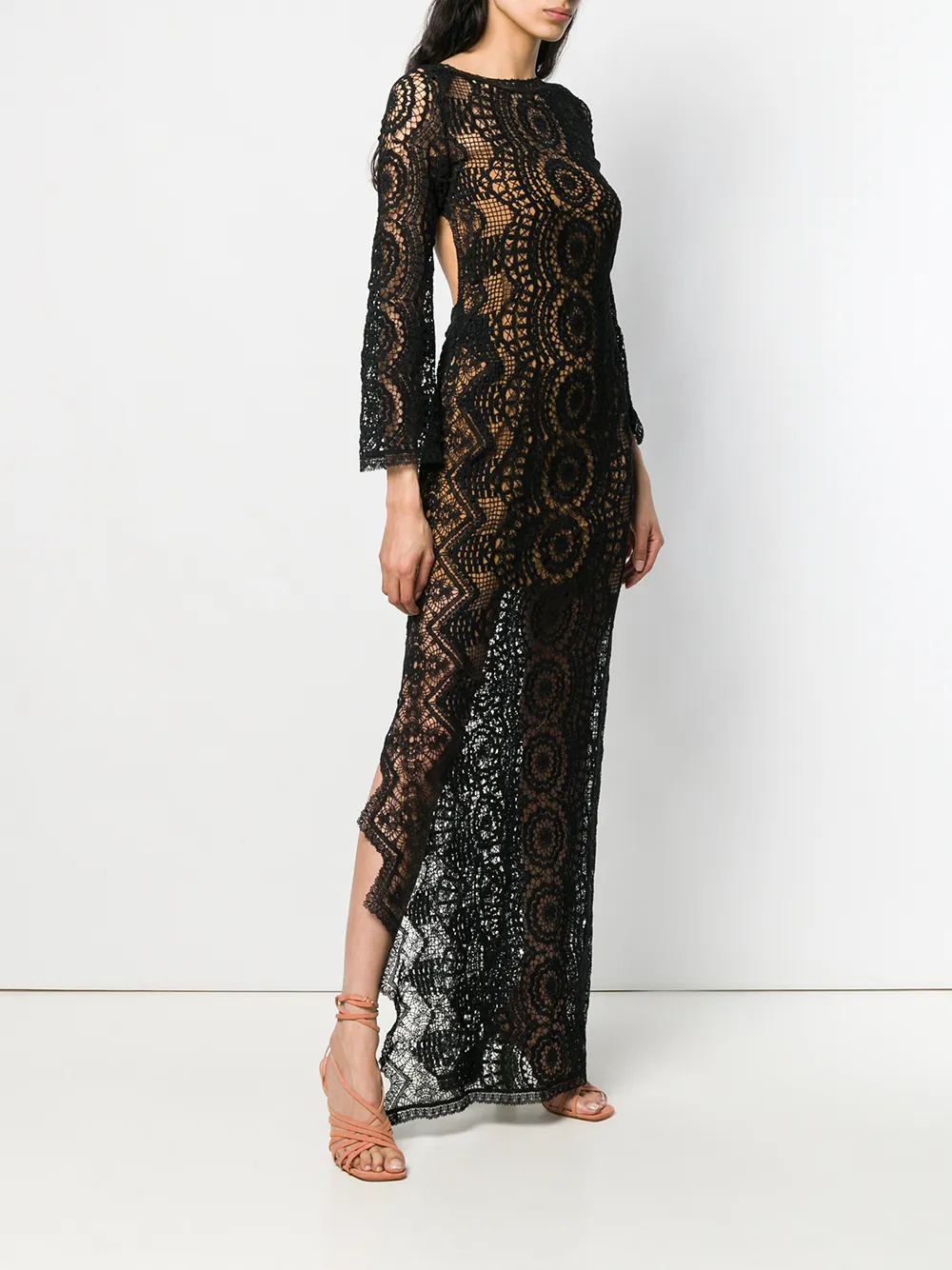 Alberta Ferretti Gehaakte jurk Zwart