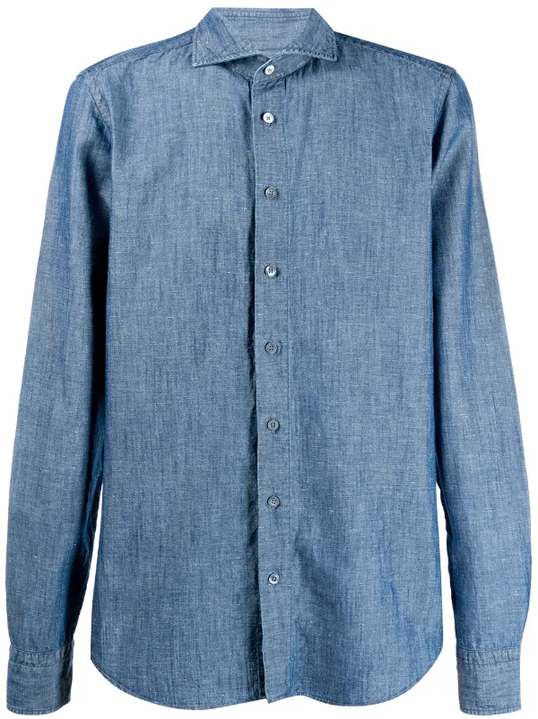 denim cutaway collar shirt