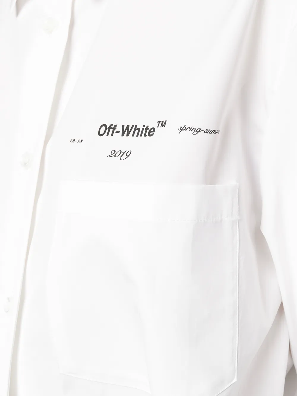 фото Off-white длинная рубашка с запахом