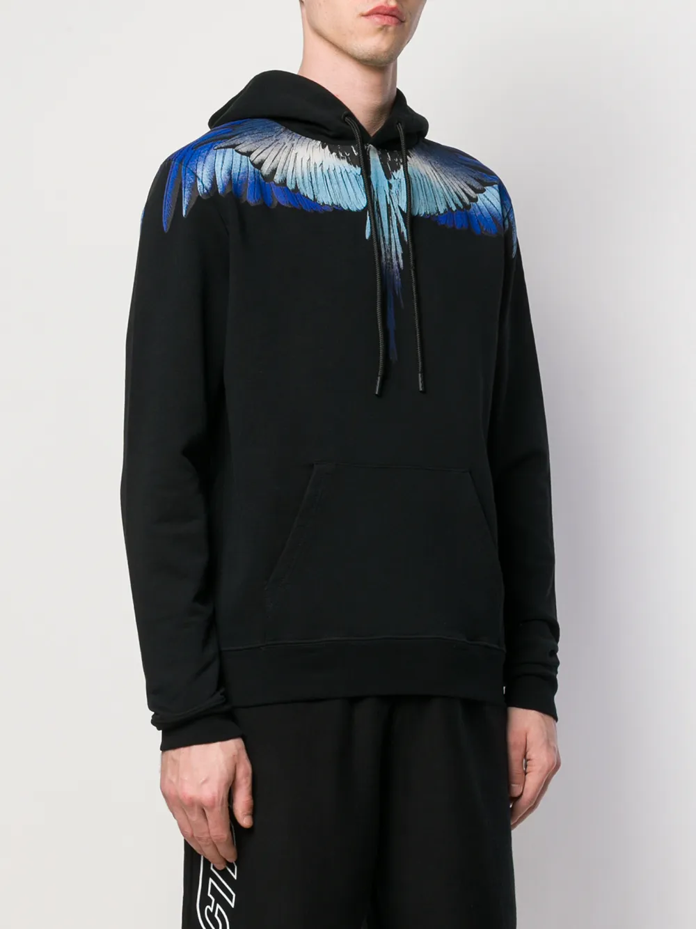 COUNTY OF MILAN Hoodie met vleugelprint Zwart