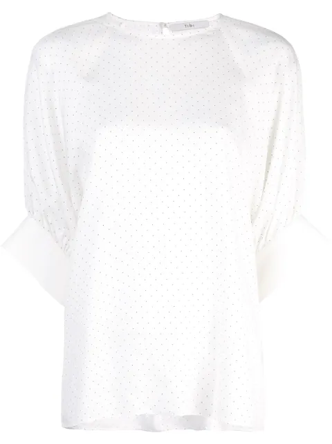 Click to view more detailed imagery on our partner's website Tibi Bond Stretch Knit Jane Cropped Pants In Ivory Multi