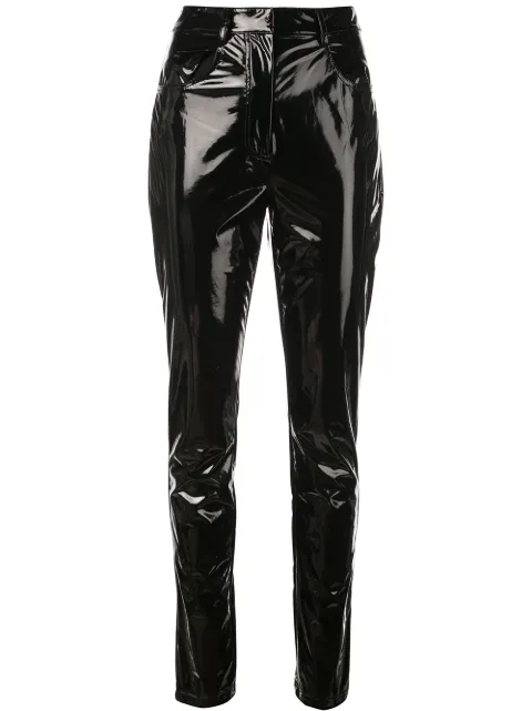 Click to view more detailed imagery on our partner's website Tibi Patent Skinny Fit Trousers In Black
