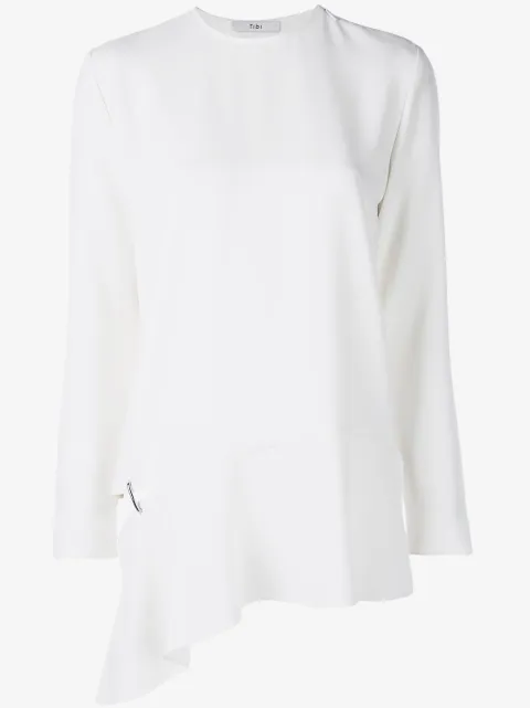 Tibi top à ourlet asymétrique