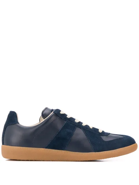 Click to view more detailed imagery on our partner's website Maison Margiela Men's Replica Leather & Suede Sneakers In Blue