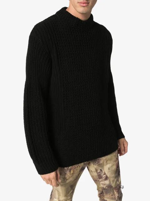 Black 1017 Alyx 9Sm Quantum Chunky Knit Jumper For Men | Farfetch.com ソースコード 1017 ALYX 9SM Quantum Open Knit Sweater ニット/セーター