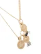 Givenchy gold tone coin gemstone necklace