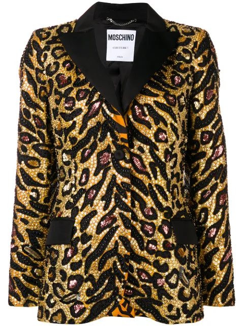 Moschino Tiger sequin-embellished blazer