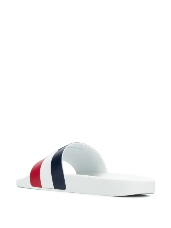 Moncler Basile Embossed Sliders | White | FARFETCH