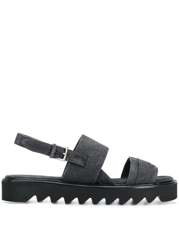 black double strap sandals