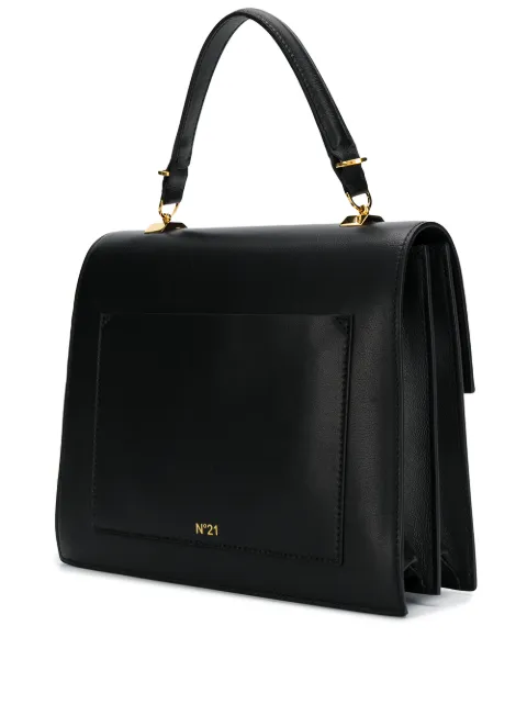 N°21 Nº21 Printed Satchel - Black