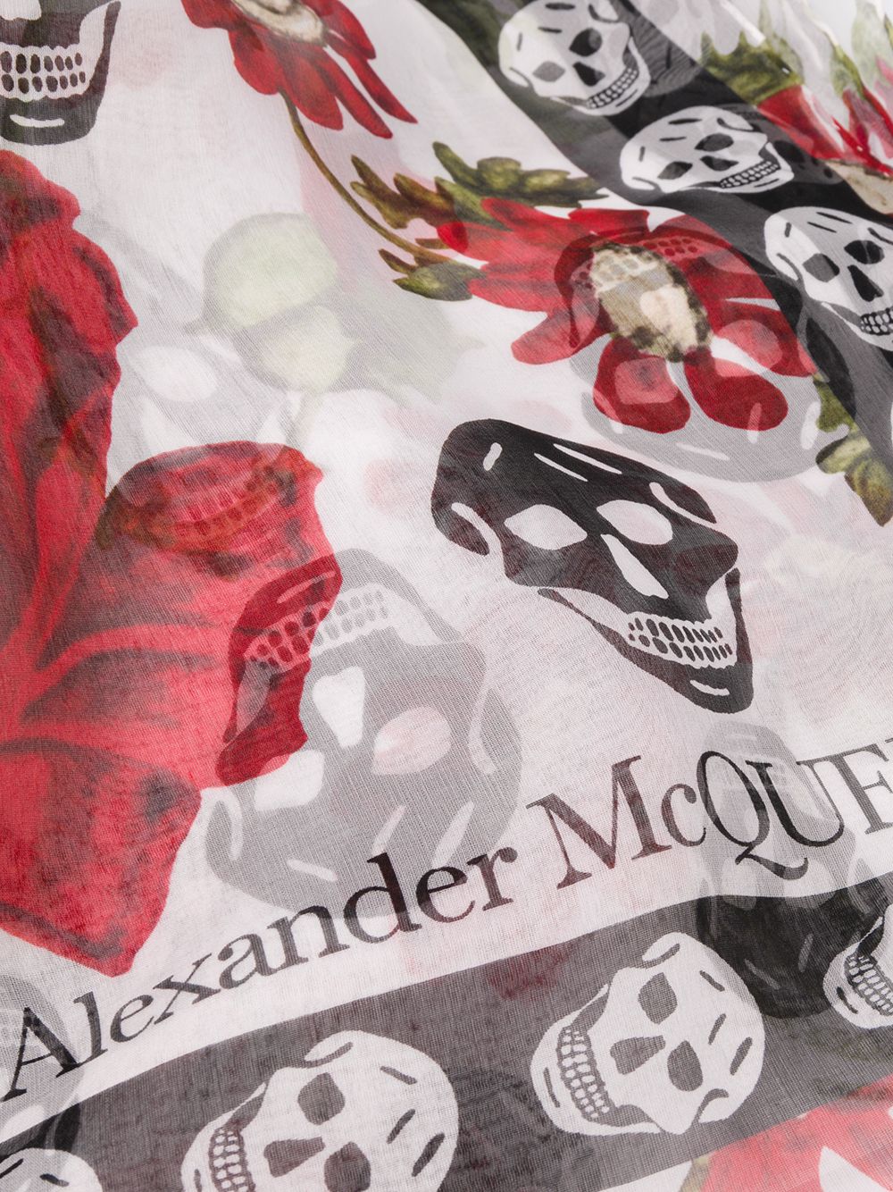 фото Alexander McQueen шарф с цветочным принтом Skull