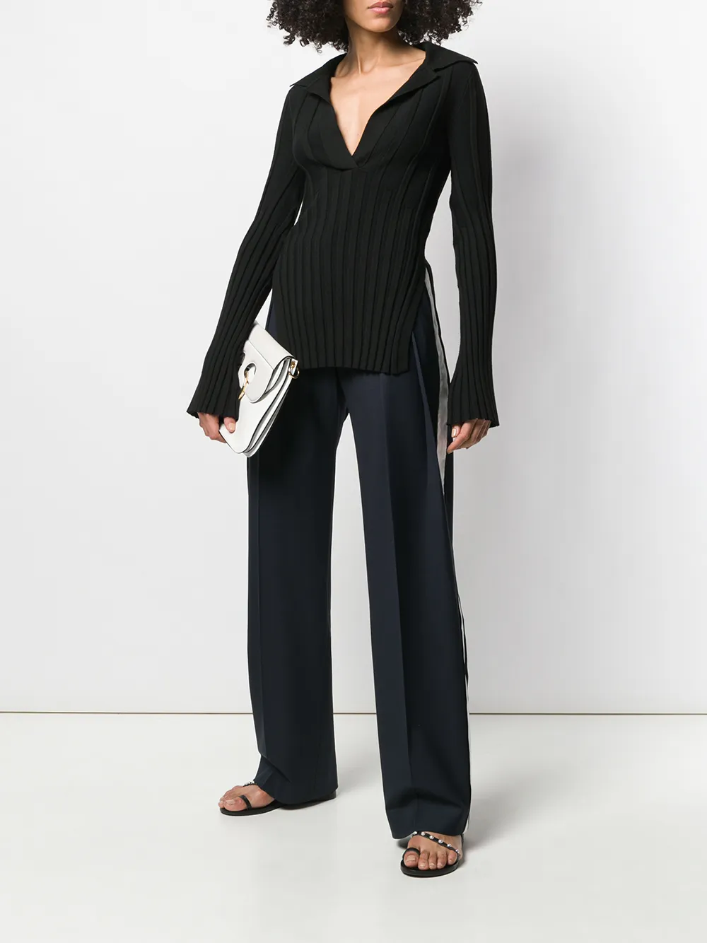 Victoria Beckham Pantalon met wijde pijpen Blauw