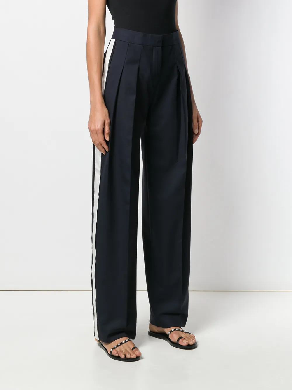 Victoria Beckham Pantalon met wijde pijpen Blauw
