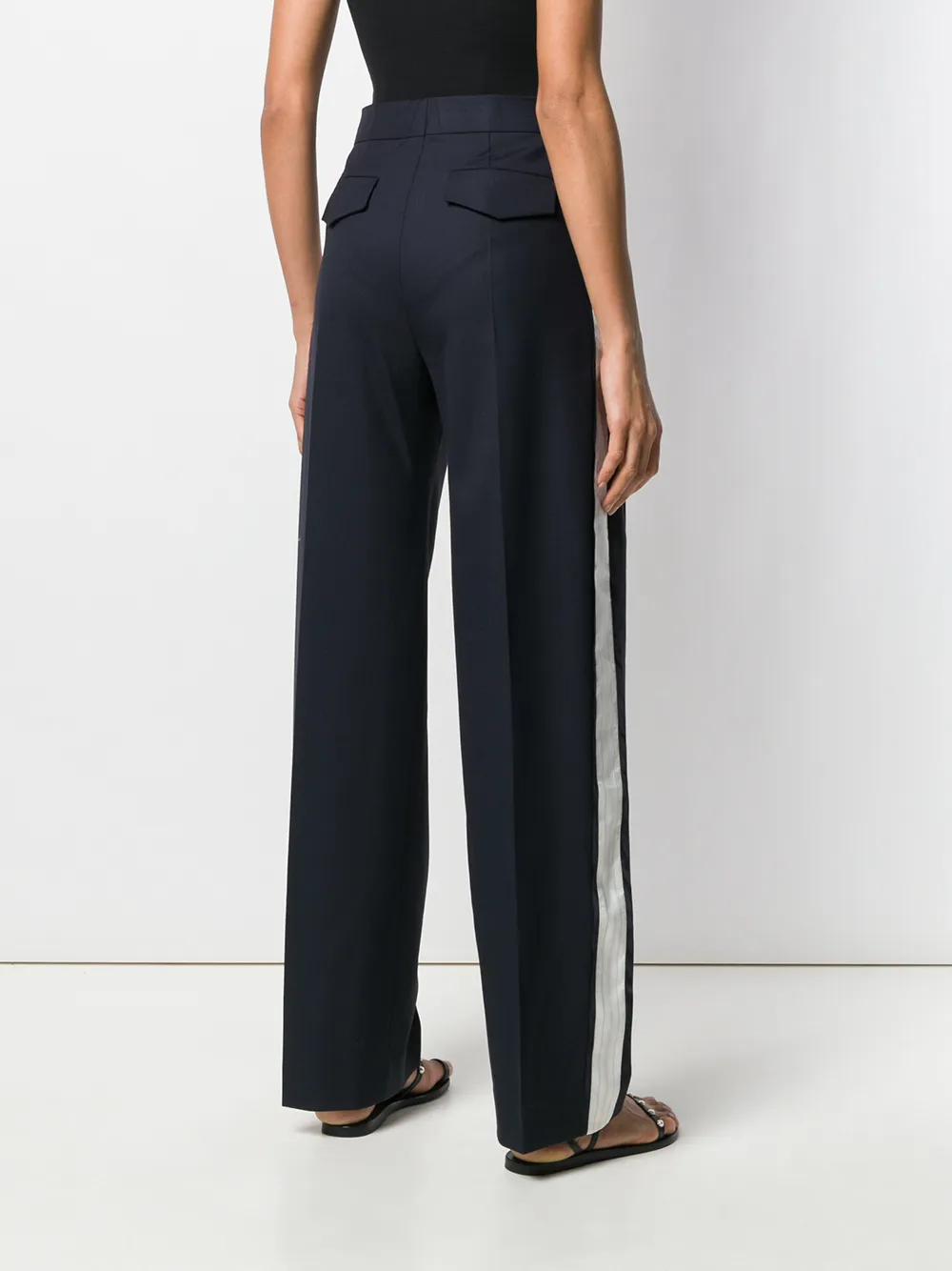 Victoria Beckham Pantalon met wijde pijpen Blauw